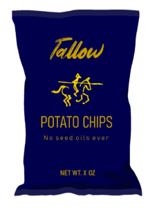 Beef tallow potato chips without seed oil of any kind